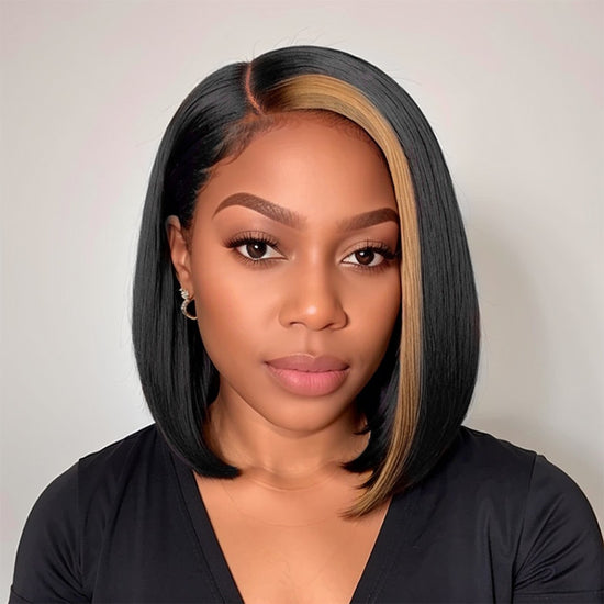 LinktoHair 13x4 Frontal Undetectable Lace Blonde Highlight Bob Short Wig | Trendy style