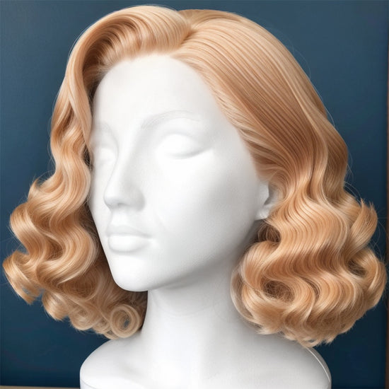 Monroe Romantic Hairstyles | Highlight Bouncy Loose Wave 13x4 Lace Frontal Wig 100% Human Hair