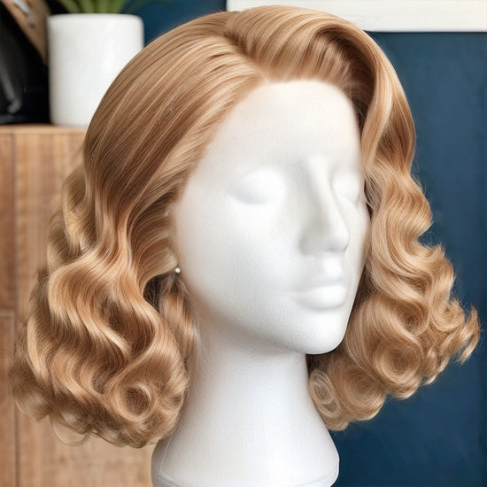 Monroe Romantic Hairstyles | Highlight Bouncy Loose Wave 13x4 Lace Frontal Wig 100% Human Hair