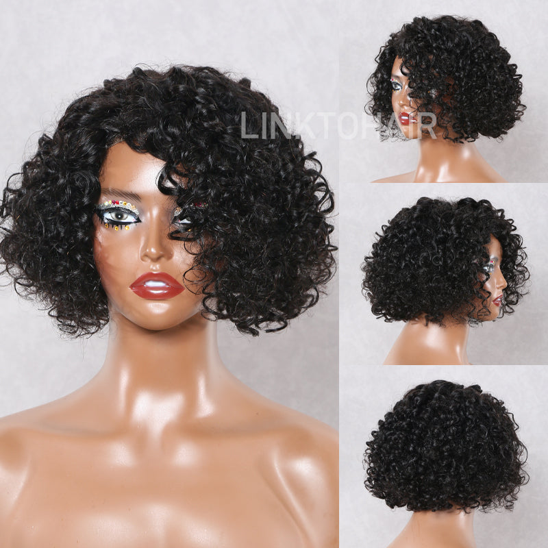 LinktoHair Glueless Wave Bob Wig Human Hair Lace Front Wigs