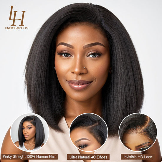 4C Edges Glueless Bob Minimalist Lace C Part Human Hair Wig | Trendy  Short Cut