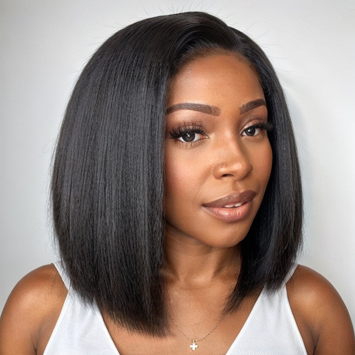 4C Edges Glueless Bob Minimalist Lace C Part Human Hair Wig | Trendy  Short Cut