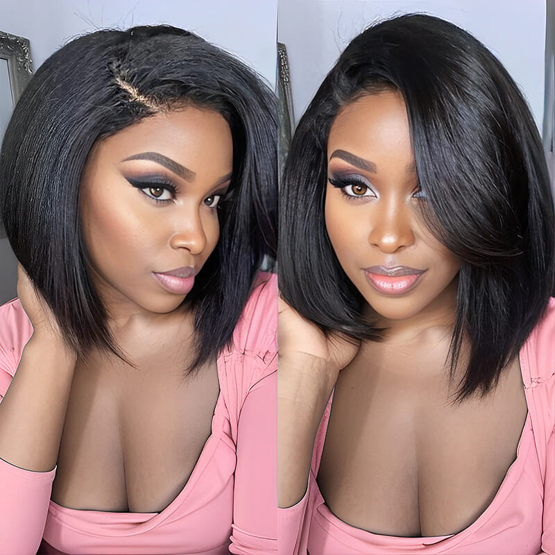 4C Edges Glueless Bob Minimalist Lace C Part Human Hair Wig | Trendy  Short Cut