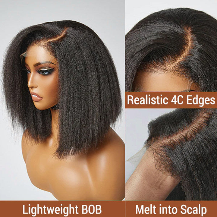 4C Edges Glueless Bob Minimalist Lace C Part Human Hair Wig | Trendy  Short Cut