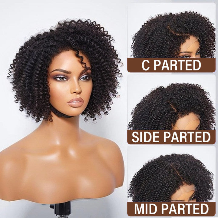4C Edges | Glueless Jerry Curly 5x5 Closure Lace Short Wig 100% Human Hair