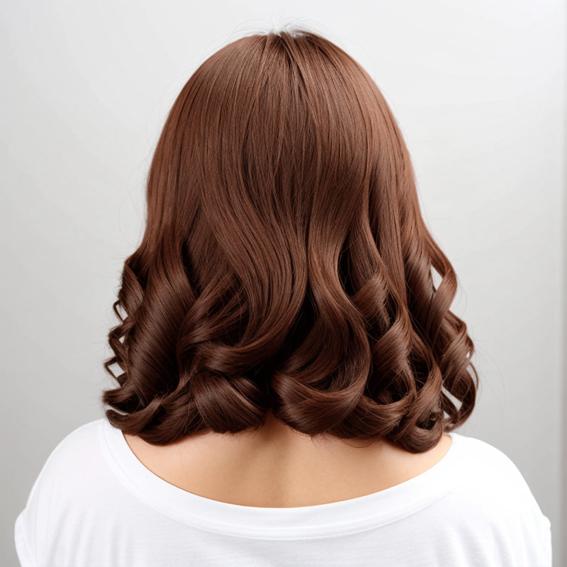 Wear & Go | Brown Glueless Bob Wavy Wig 5x5 Closure Lace Human Hair