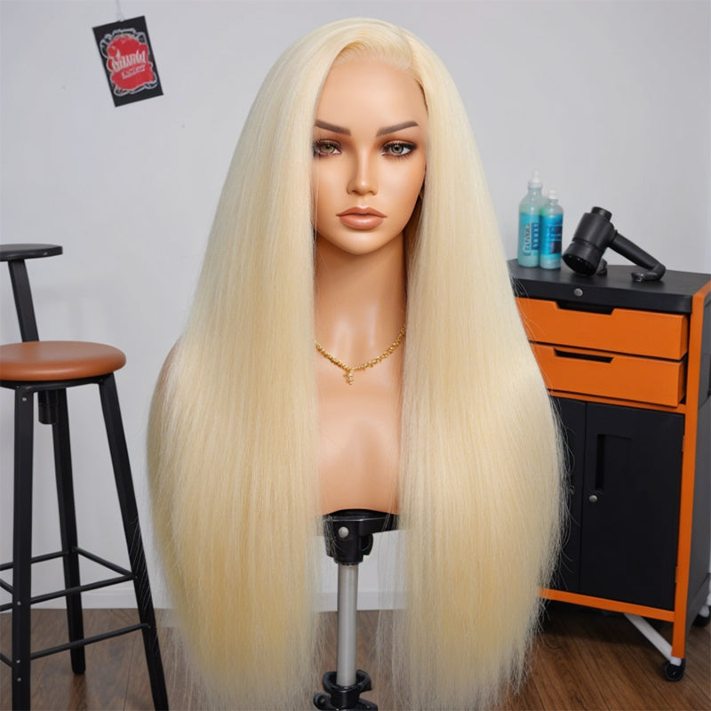 Load image into Gallery viewer, #613 Blonde 13x4 Lace Front Wig Kinky Straight Human Hair Wigs For Black Women
