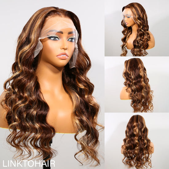 Load image into Gallery viewer, LinktoHair Highlight 13x4 Lace Frontal Body Wave Human Hair Wig
