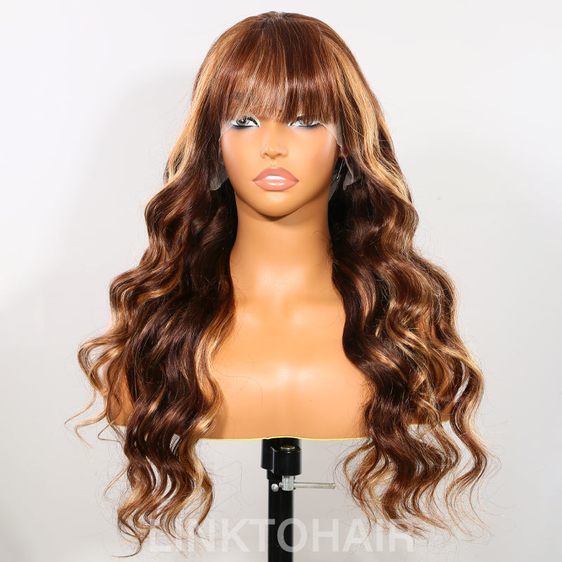 LinktoHair Highlight 13x4 Lace Frontal Body Wave Human Hair Wig