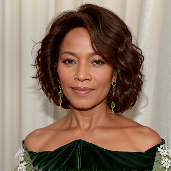 Alfre Woodard Same Hairstyle | Layered Cut Short Wave Bob Glueless 5x5 Closure Lace Wig 100% Human Hair