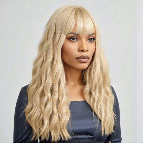 Blonde 613 Glueless Body Wave With Bangs Human Hair Easy & Wear