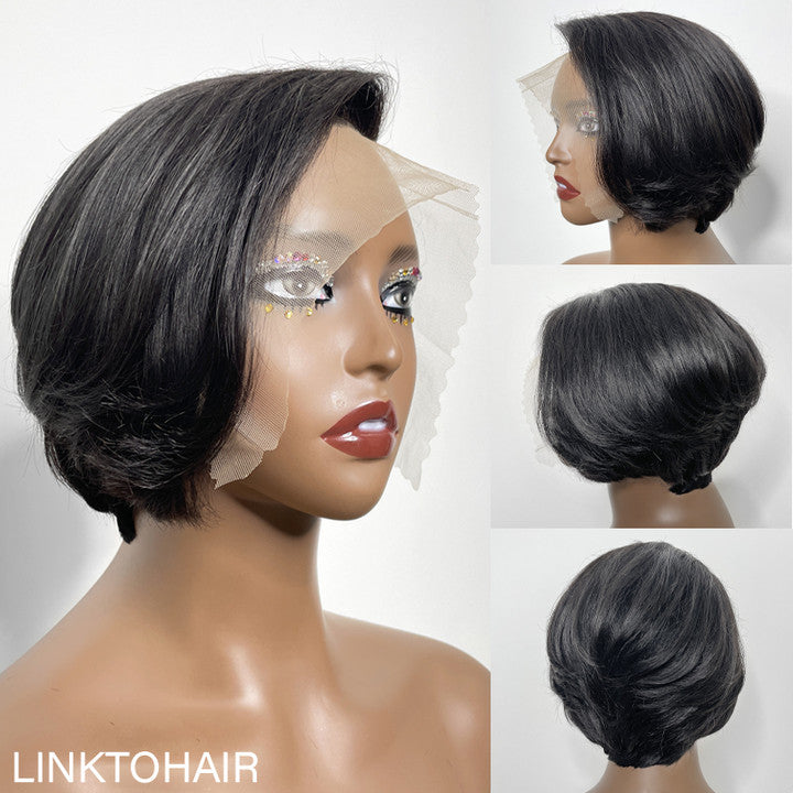 Boss Look Pixie Cut 5x5 Frontal Lace C Part Wig 100% Human Hair | Limited Design