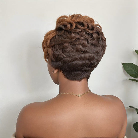 Brown Mixed Highlight Body Wave 13x4 Frontal Lace T-Part Lace Wigs For Black Women