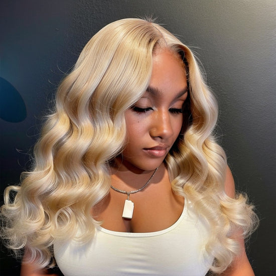 Free Parting 13x4 Blonde 613 Frontal Lace Body Wave 100% Human Hair Wig