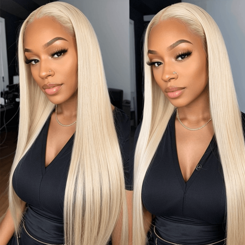 LinktoHair 13x4 Blonde #613 Frontal Lace Silky Straight 100% Human Hair Wig