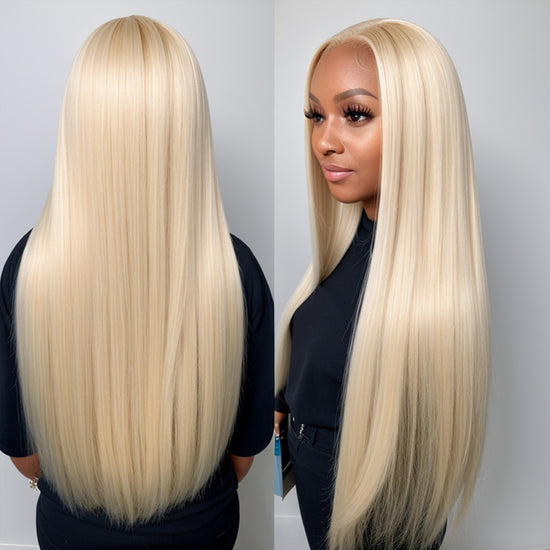 LinktoHair 13x4 Blonde #613 Frontal Lace Silky Straight 100% Human Hair Wig