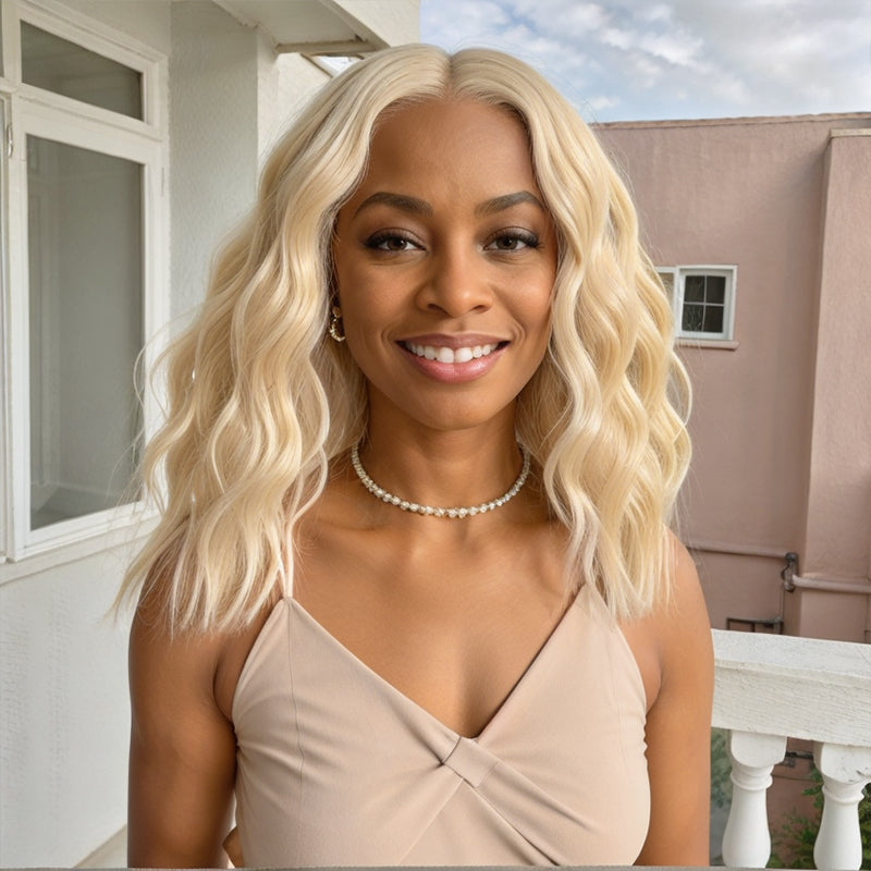 Blonde 613 13x4 Lace Front Loose Wave Bob Wig 100% Virgin Hair Suitable For Daily Wear
