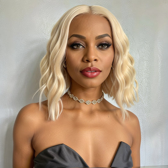 Glueless 613 Blonde Bob Wigs 5x5 Closure Lace Loose Wave Wig 100% Human Hair Beginner Friendly