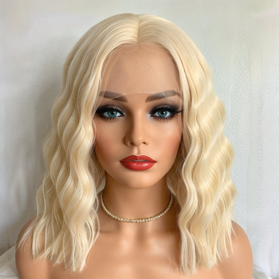 Load image into Gallery viewer, Blonde 613 13x4 Lace Front Loose Wave Bob Wig 100% Virgin Hair Suitable For Daily Wear
