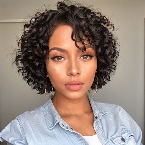 LinktoHair Glueless Wave Bob Wig Human Hair Lace Front Wigs