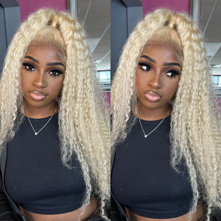 LinktoHair Deep Wave Blonde #613 Frontal Lace 100% Human Hair Wig