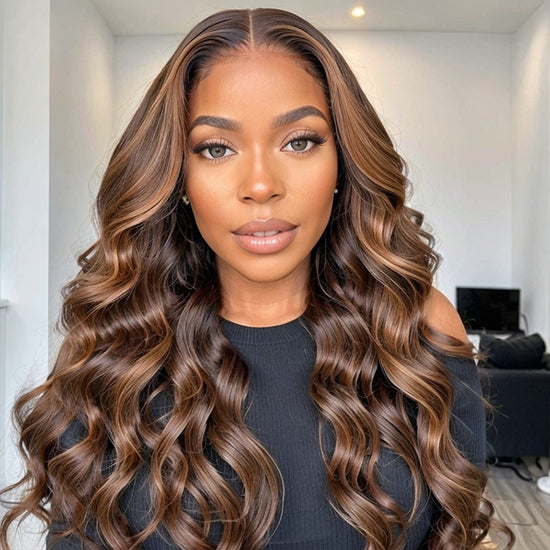 Honey Blonde Body Wave 13x4 HD Lace Front Wig Glueless Wigs 100% Human Hair