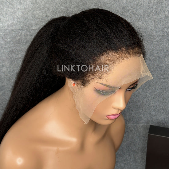 Hyperrealism 4C Edges 13x4 HD Lace Frontal Kinky Straight Human Hair Wig