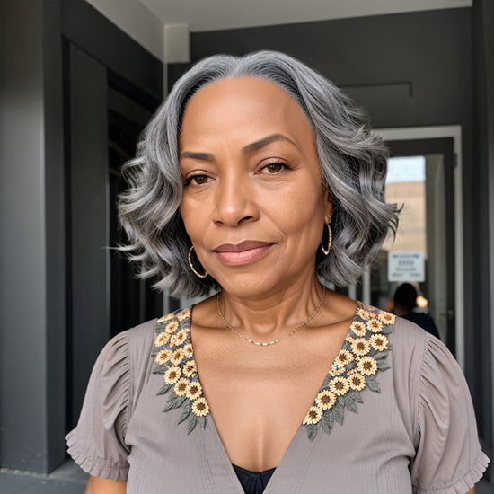 Load image into Gallery viewer, LINKTOHAIR Salt And Pepper Loose Wave Glueless 5x5 Closure Lace Human Hair
