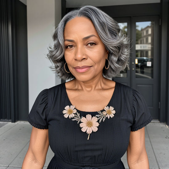 Load image into Gallery viewer, LINKTOHAIR Salt And Pepper Loose Wave Glueless 5x5 Closure Lace Human Hair
