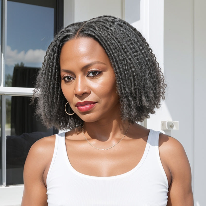 LINKTOHAIR TWIST Hairstyles | Salt And Pepper Dreadlock 5x5 Closure Lace Glueless 100% Human Hair