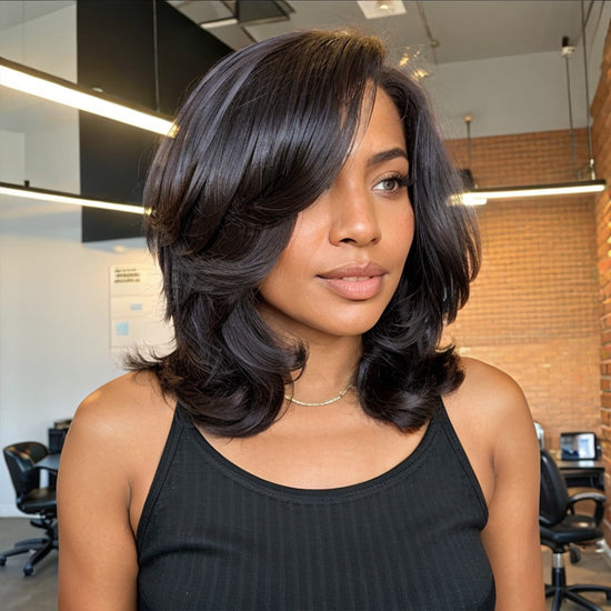 LinktoHair Layered Cut Bob Body Wave 13x4 Lace Front Wig 100% Human Hair