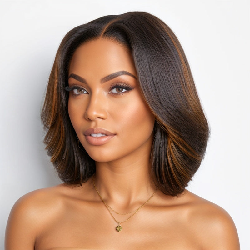 Load image into Gallery viewer, Limited Design | Blonde Highlights Stacked Glueless 5x5 Closure Lace Bob Wig
