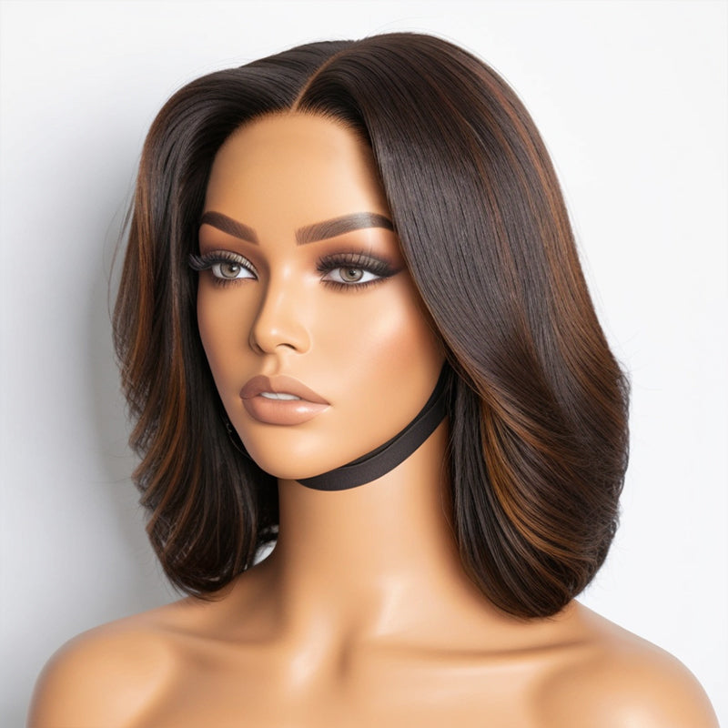 Limited Design | Blonde Highlights Stacked Glueless 5x5 Closure Lace Bob Wig