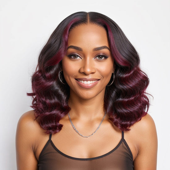 Limited Design Reddish Highlight Loose Wave Glueless 5x5 Closure Lace Wig