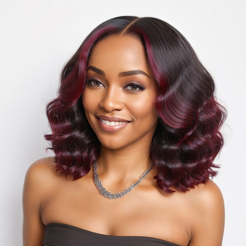 Limited Design Reddish Highlight Loose Wave Glueless 5x5 Closure Lace Wig