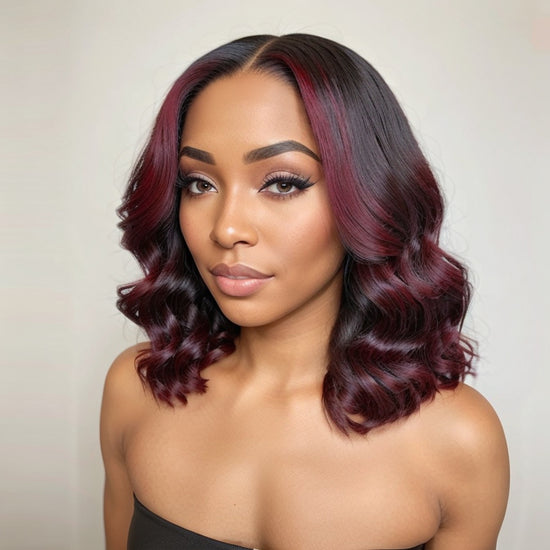 Limited Design Reddish Highlight Loose Wave Glueless 5x5 Closure Lace Wig