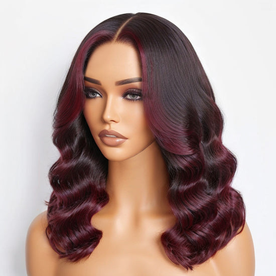 Limited Design Reddish Highlight Loose Wave Glueless 5x5 Closure Lace Wig