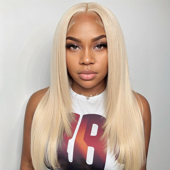 Load image into Gallery viewer, Limited Design | Trendy Layered Cut Blonde 613 Glueless 5x5 Closure HD Lace Wig 100% Human Hair
