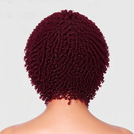 Load image into Gallery viewer, LinktoHair Glueless Burgundy Afro Kinky Curly 100% Human Hair Wig

