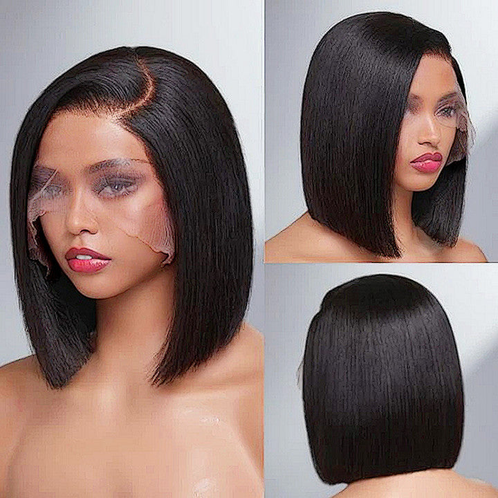 LinktoHair Straight Glueless 13x4 Lace Bob Wig 100% Human Hair | Side Part
