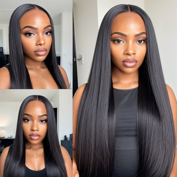 LinktoHair Glueless 5x5 Closure HD Lace Straight Wig with Secure 3D Dome Cap