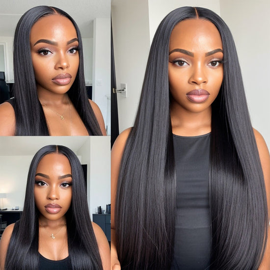 LinktoHair Glueless 5x5 Closure HD Lace Straight Wig with Secure 3D Dome Cap