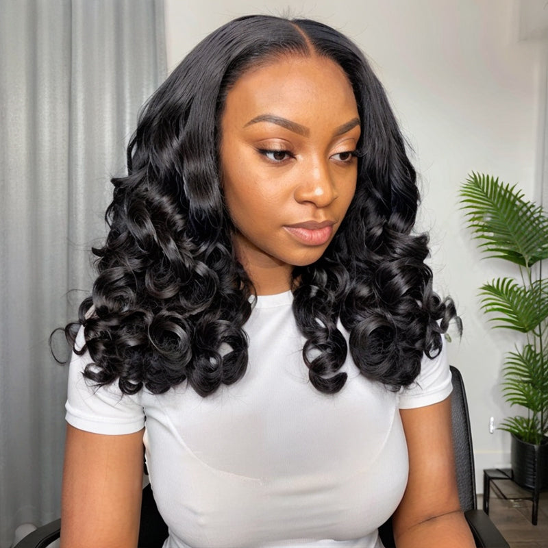 LinktoHair 13x4 Lace Frontal Spring Egg Curl Human Hair Wig