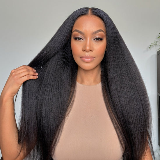 Load image into Gallery viewer, LinktoHair Hyperrealism 5X5 HD Lace Frontal Kinky Straight Human Hair Wig
