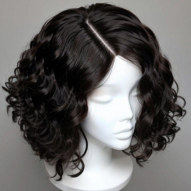 LinktoHair Loose Wave Side Part 13x4 Frontal Lace Bob Wig 100% Human Hair