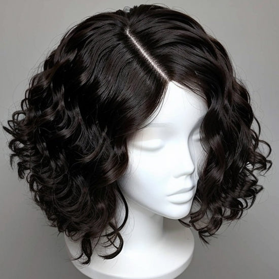 Load image into Gallery viewer, LinktoHair Loose Wave Side Part 13x4 Frontal Lace Bob Wig 100% Human Hair
