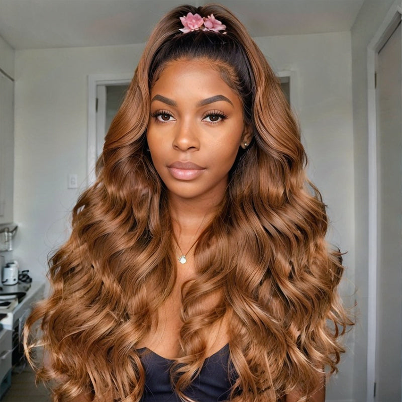 LinktoHair Ombre Body Wave Wig Highlights Frontal Lace Human Hair Wig