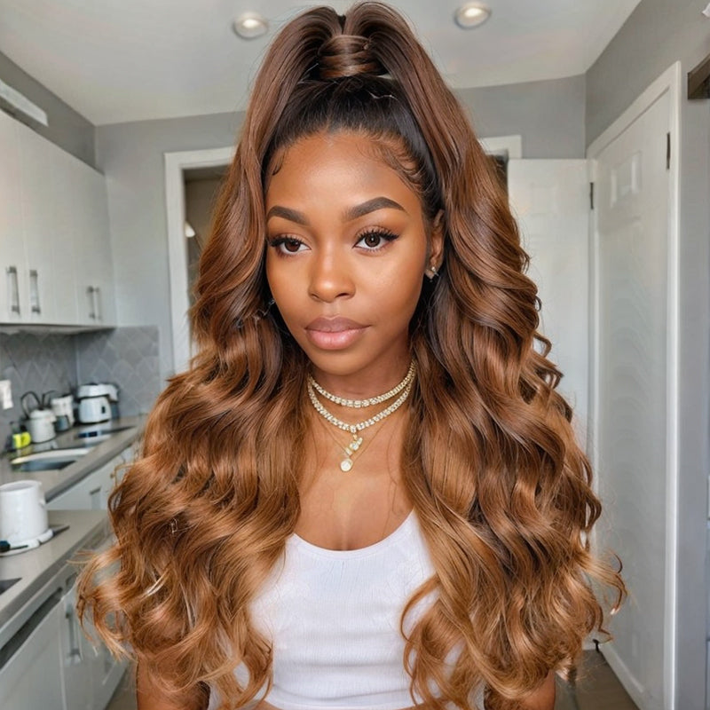 LinktoHair Ombre Body Wave Wig Highlights Frontal Lace Human Hair Wig