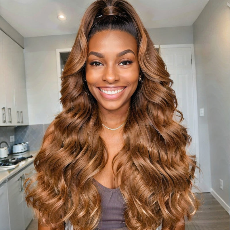 LinktoHair Ombre Body Wave Wig Highlights Frontal Lace Human Hair Wig