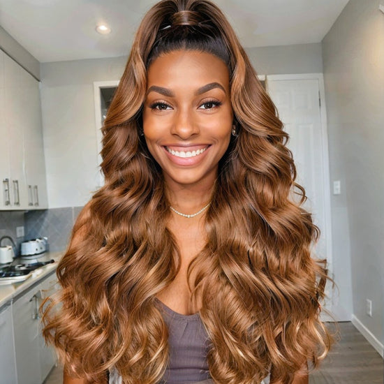 LinktoHair Ombre Body Wave Wig Highlights Frontal Lace Human Hair Wig